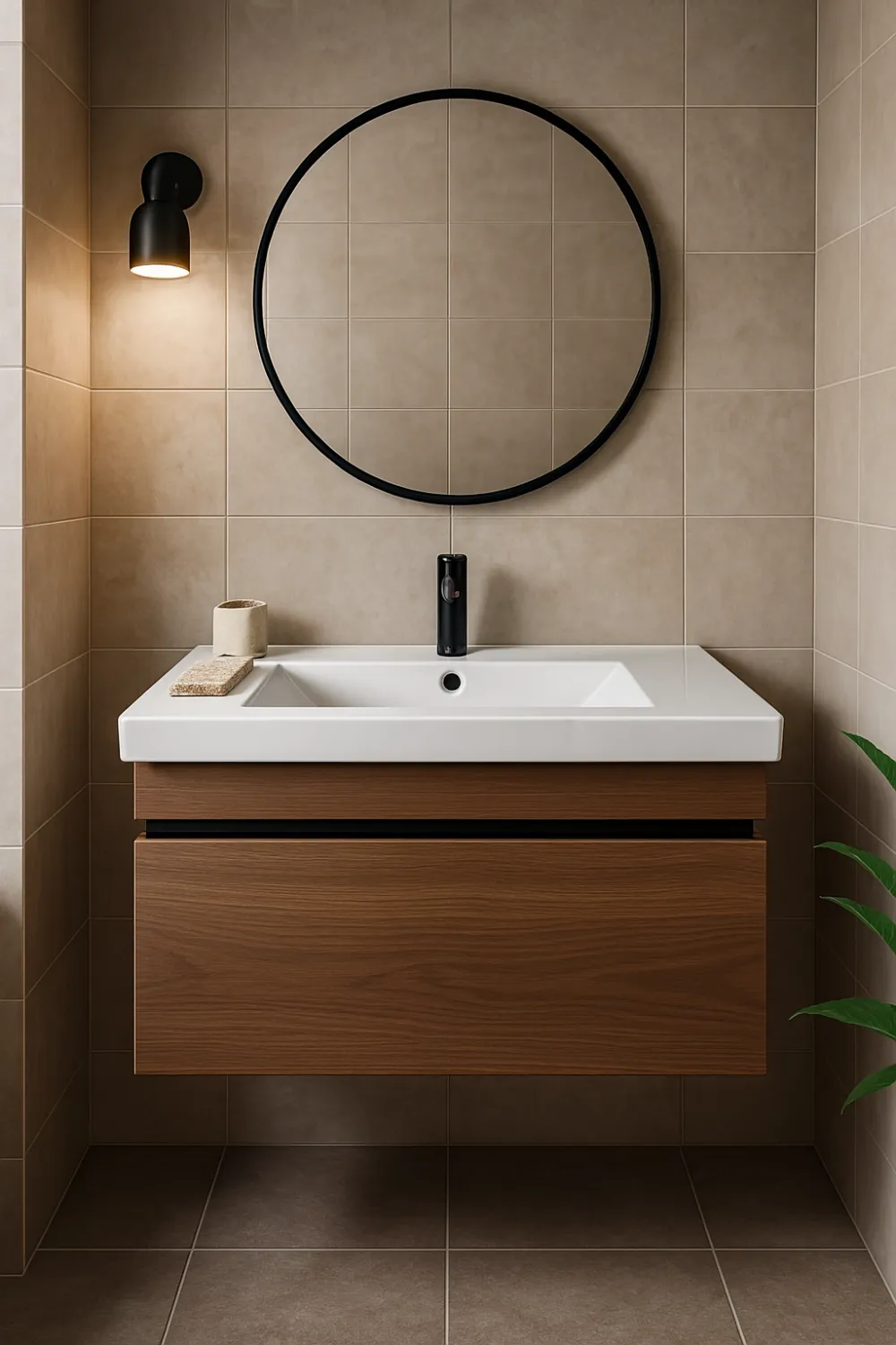 Meuble de salle de bains Spazio 90 cm à un tiroir (sans vasque)