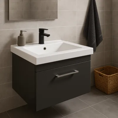 Meuble de salle de bains Spazio 60 cm à un tiroir (sans vasque)