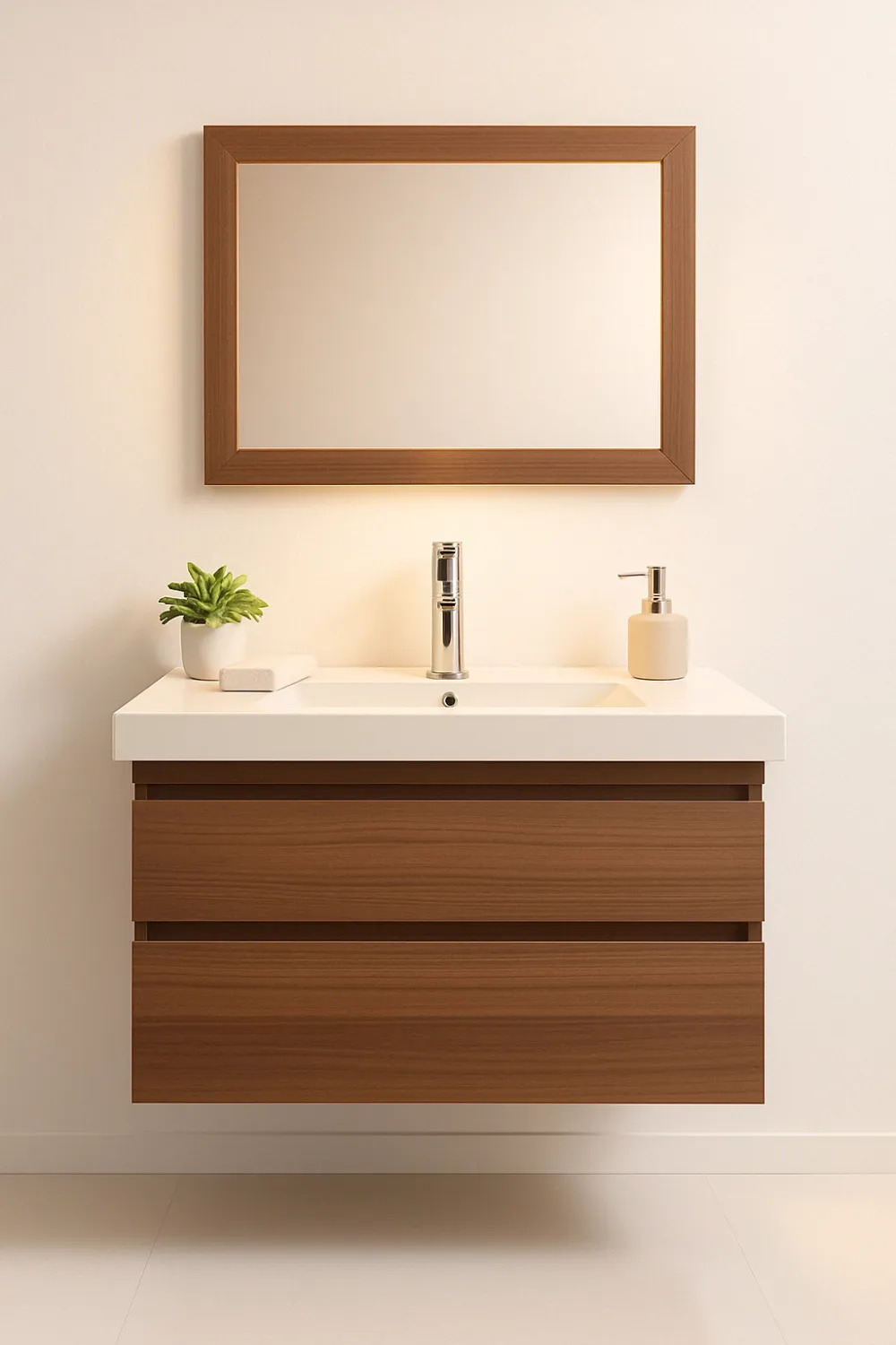 Meuble de salle de bains Spazio 80 cm à deux tiroirs (sans vasque)