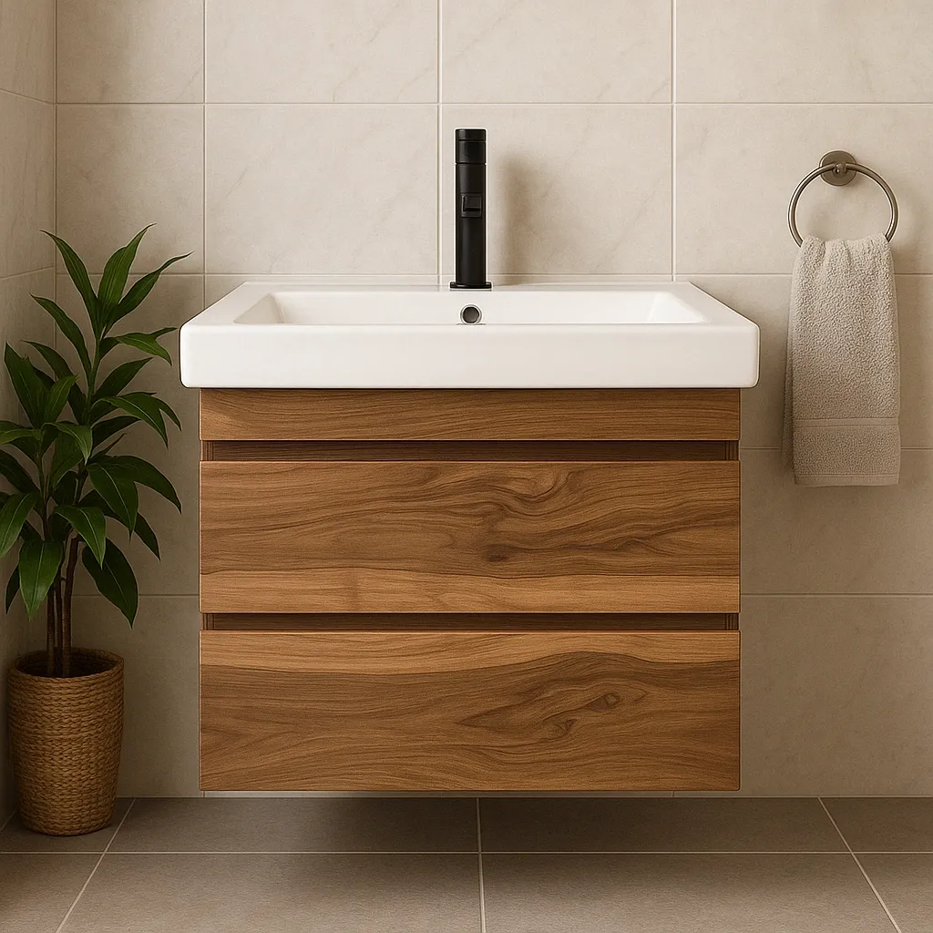 Meuble de salle de bains Spazio 70 cm à deux tiroirs (sans vasque)