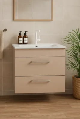 Meuble de salle de bains Spazio 60 cm à deux tiroirs (sans vasque)