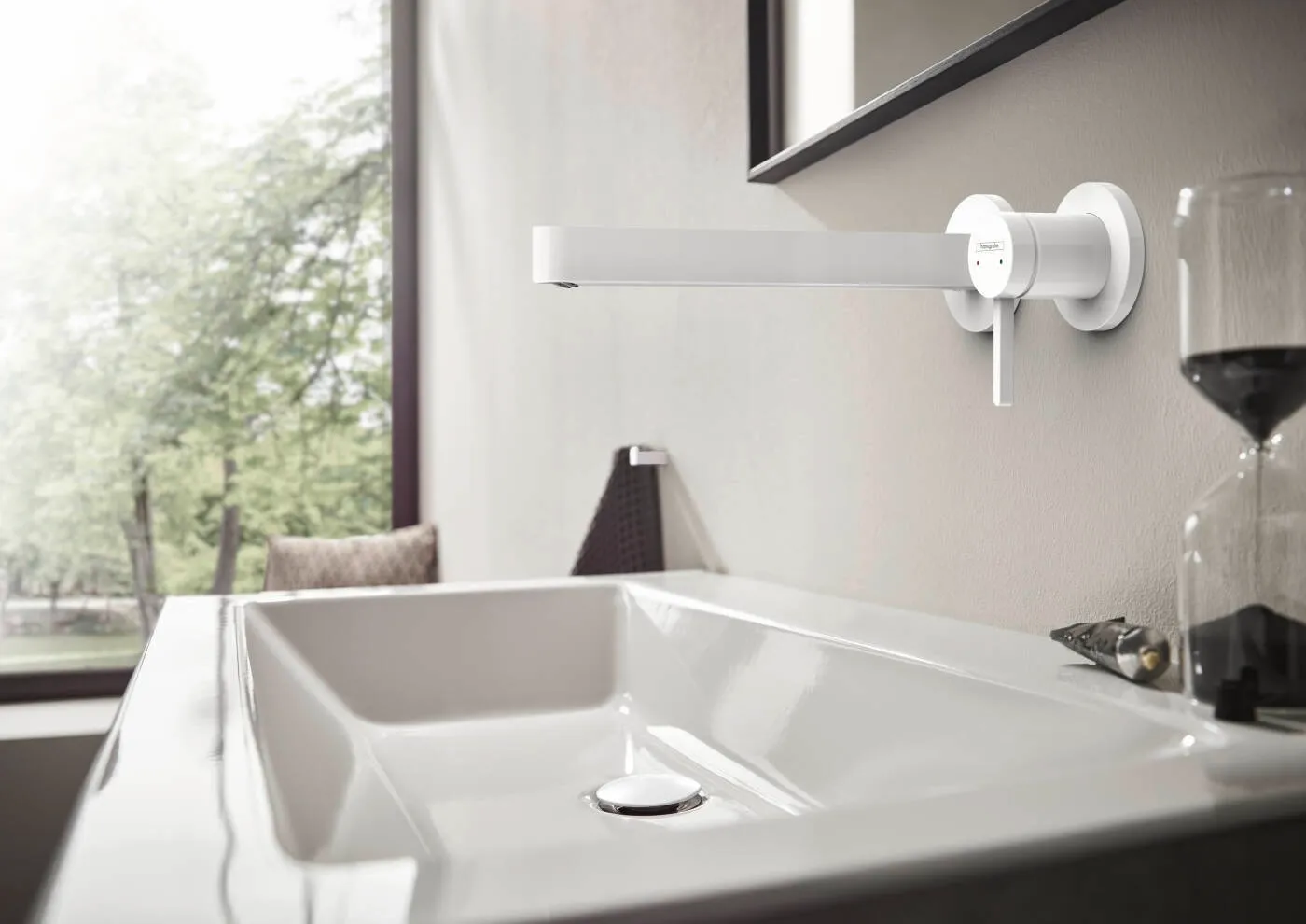 Mitigeur de lavabo encastré Hansgrohe Finoris 225 mm en blanc mat