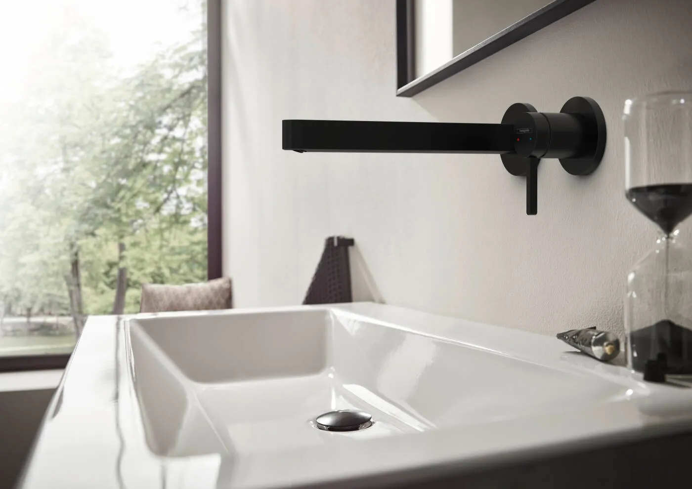 Mitigeur de lavabo encastré Hansgrohe Finoris 225 mm en noir mat — vue 2