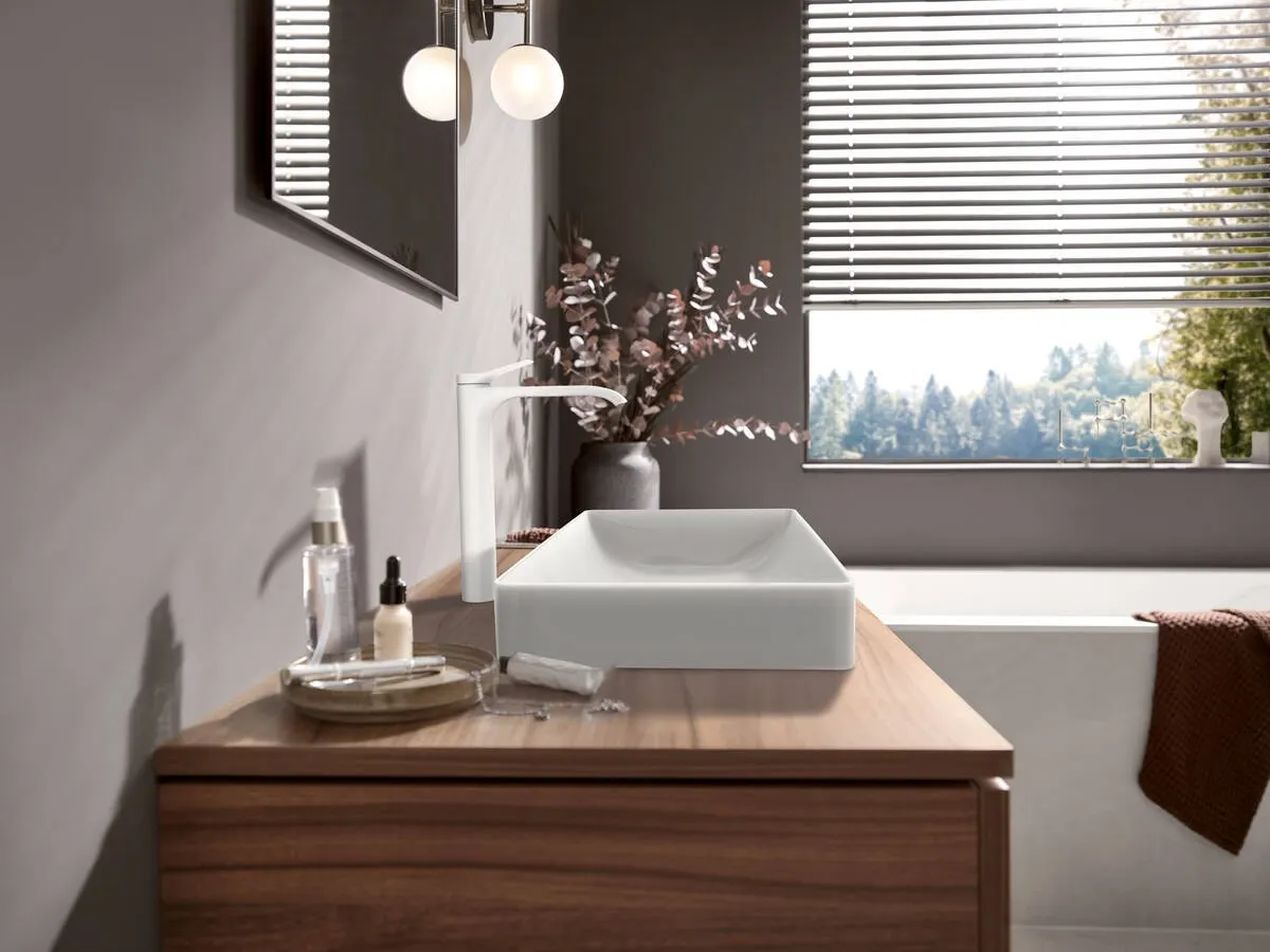 Mitigeur de lavabo Hansgrohe Vivenis 250 avec tirette et vidage en blanc mat — vue 2