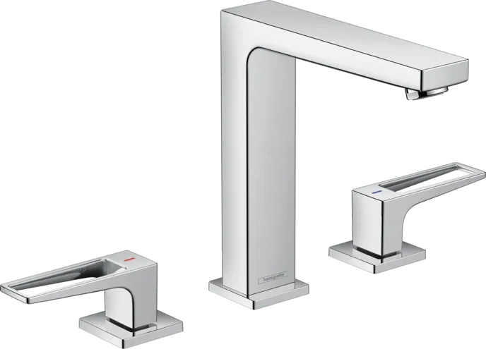 Mélangeur de lavabo 3 trous Hansgrohe Metropol 160 avec bonde push-open et poignée étrier