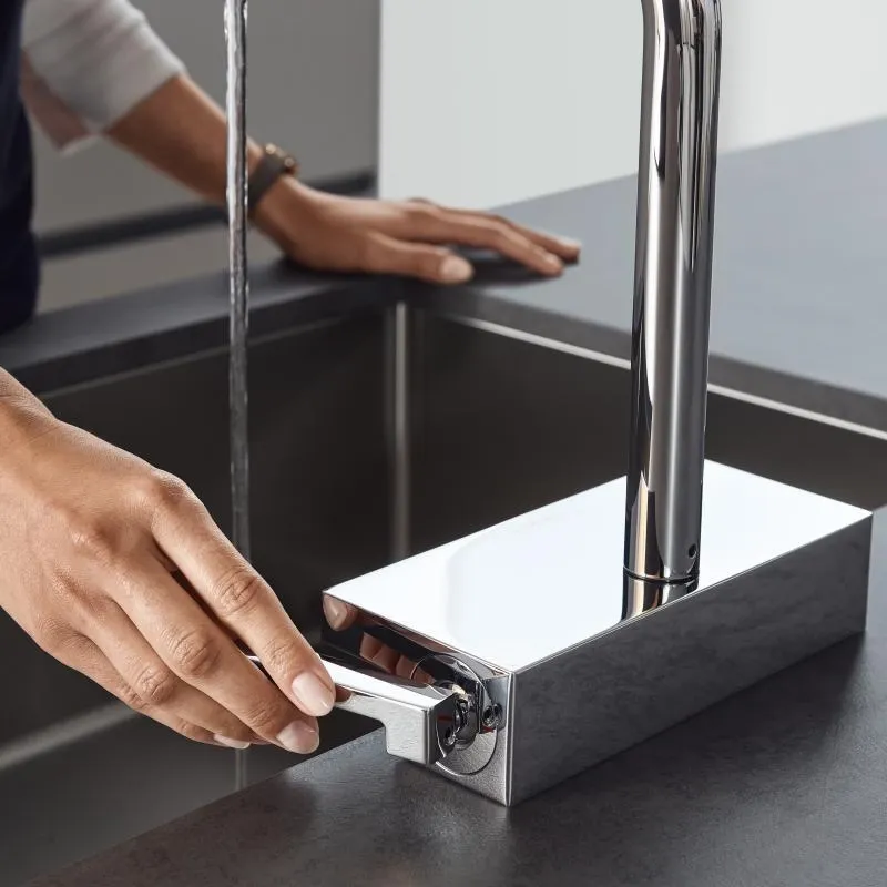 Mitigeur de cuisine Hansgrohe Aquno Select M81 170 avec douchette extractible 3 jets et sBox intégré