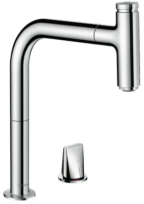 Mitigeur de cuisine Hansgrohe Metris Select M71 200 deux trous  avec douchette extractible 1 jet, sBox