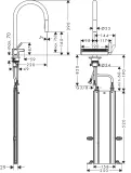 Aquno Select M81 Mitigeur de cuisine 170, avec douchette extractible 3 jets, sBox