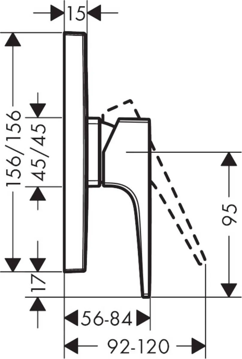 Finish set for Hansgrohe Metropol concealed shower mixer with loop handle