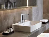 Metropol Mélangeur de lavabo 160, 3 trous poignée étrier, bonde Push-Open