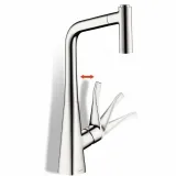Metris Select M71 Mitigeur de cuisine 2 trous 320, avec douchette extractible 2 jets, sBox