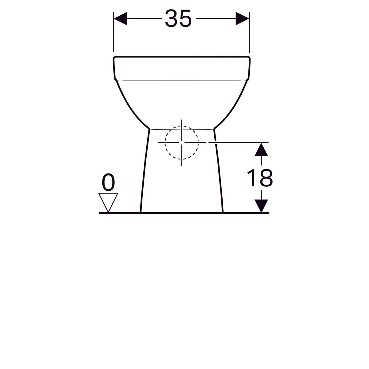 Cuvette au sol Geberit Selnova Square, Rimfree - vue 4