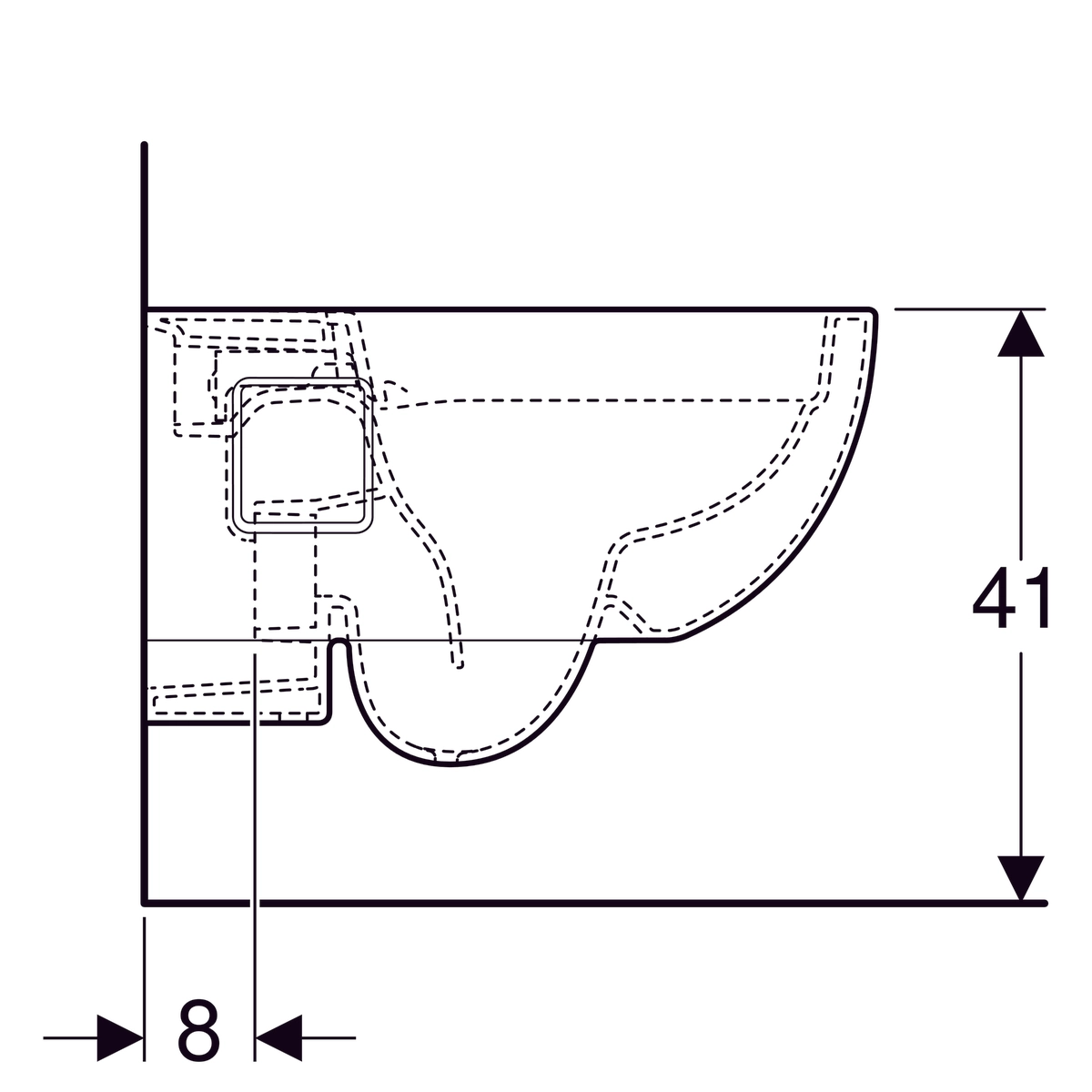 Cuvette suspendue Geberit Smyle ronde Rimfree avec fixations apparentes (sans abattant) - vue 7