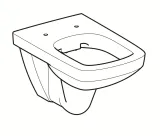 Cuvette de toilette suspendue Geberit Selnova Square Rimfree avec technologie de chasse d'eau sans bride et entraxe de fixation de 18 cm.