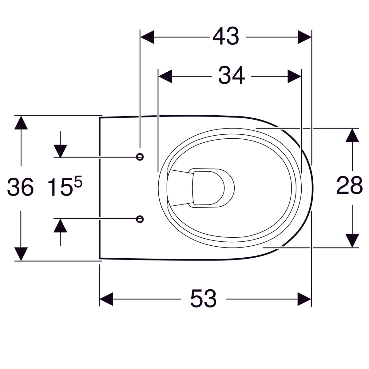 Cuvette suspendue Geberit Smyle ronde Rimfree avec fixations apparentes (sans abattant) - vue 5
