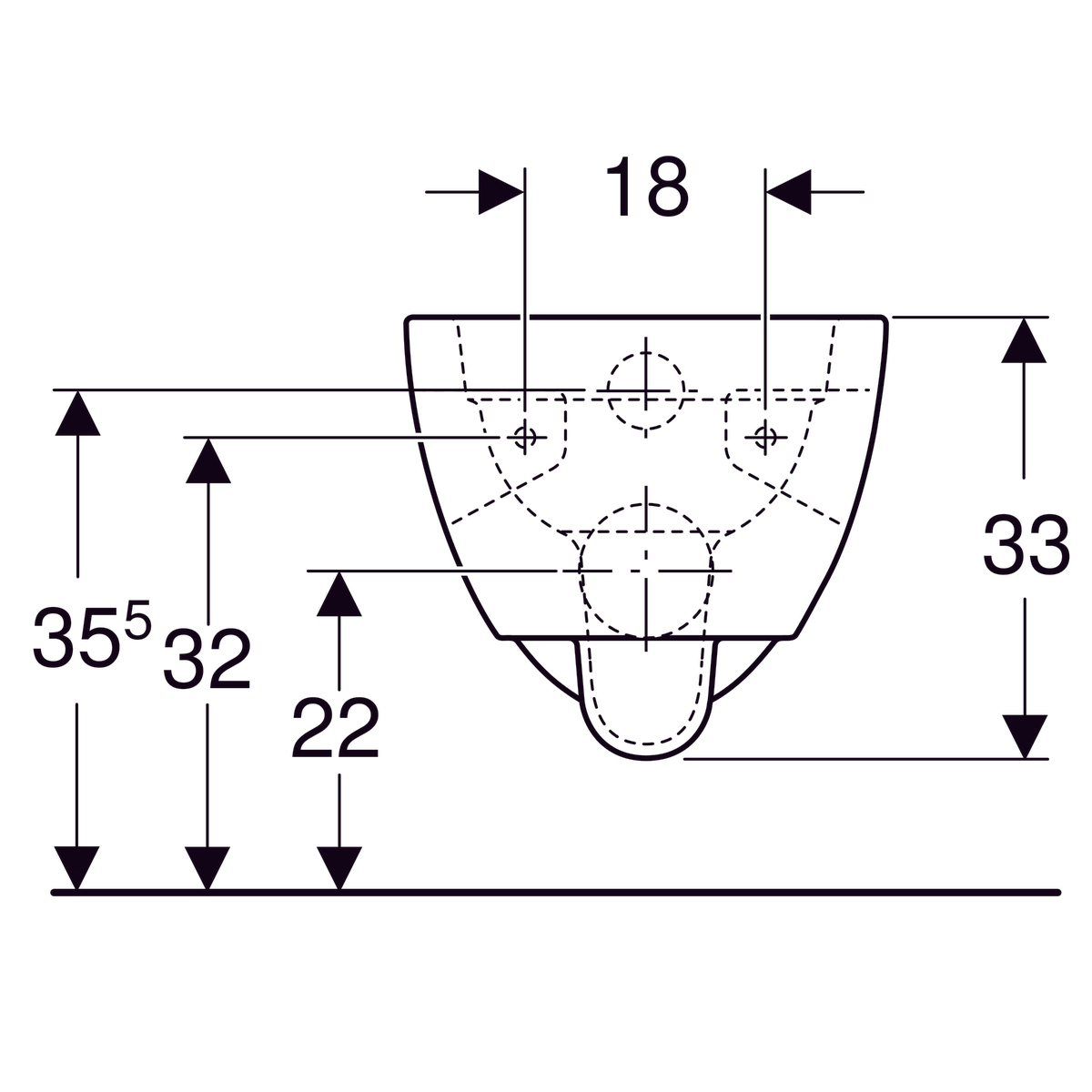 Cuvette suspendue Geberit Smyle ronde Rimfree avec fixations apparentes (sans abattant) - vue 6