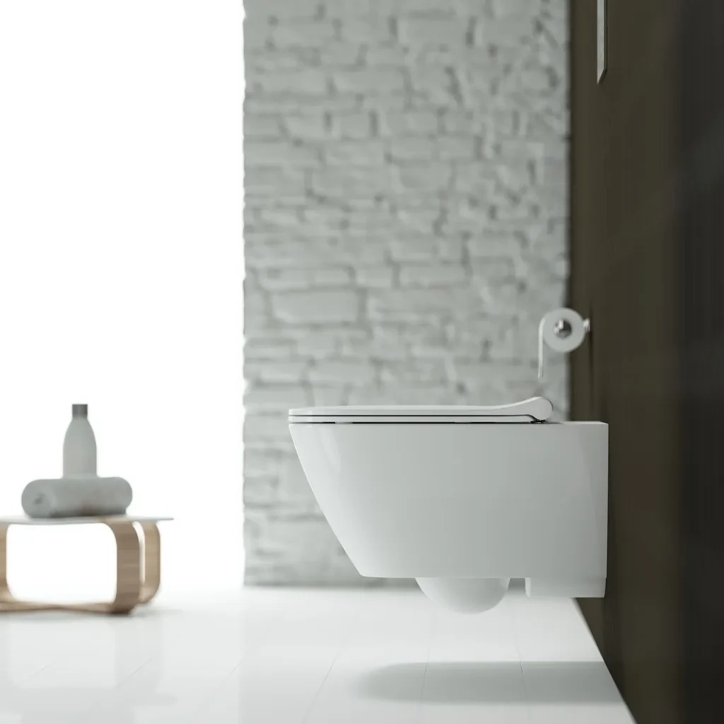 Pack cuvette suspendue Geberit Smyle Square carénée Rimfree, TurboFlush, avec fixations cachées et abattant à abaissement automatique déclipsable antibactérien - vue 4