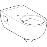 Cuvette de toilette suspendue Geberit Selnova Comfort Rimfree, allongée, semi-encastrée, blanche.