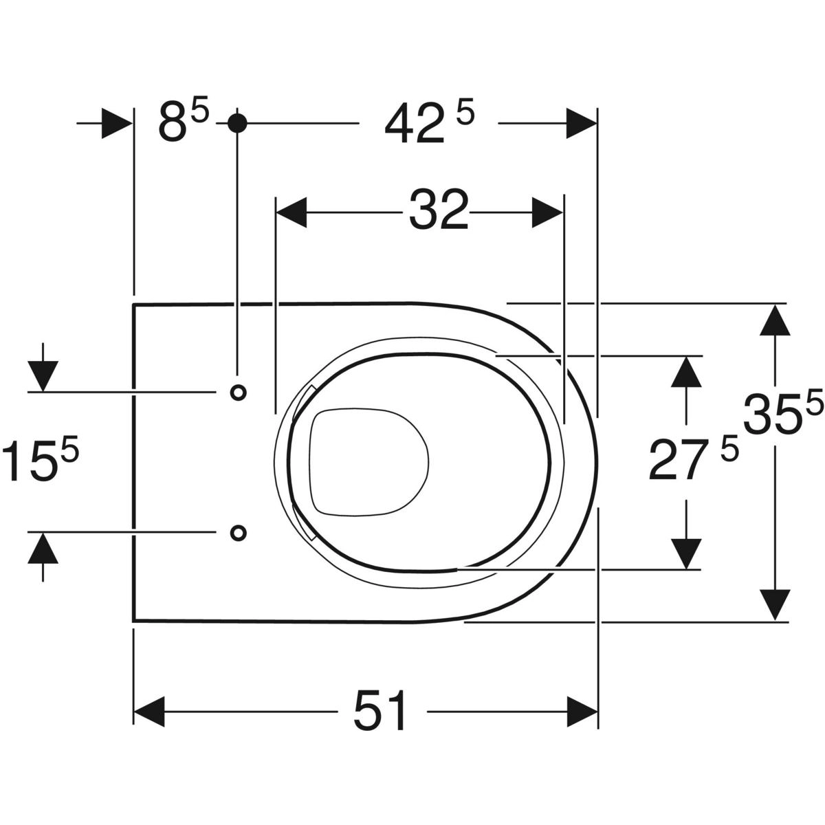 Cuvette suspendue Geberit  Acanto carénée Rimfree (sans abattant) - vue 6