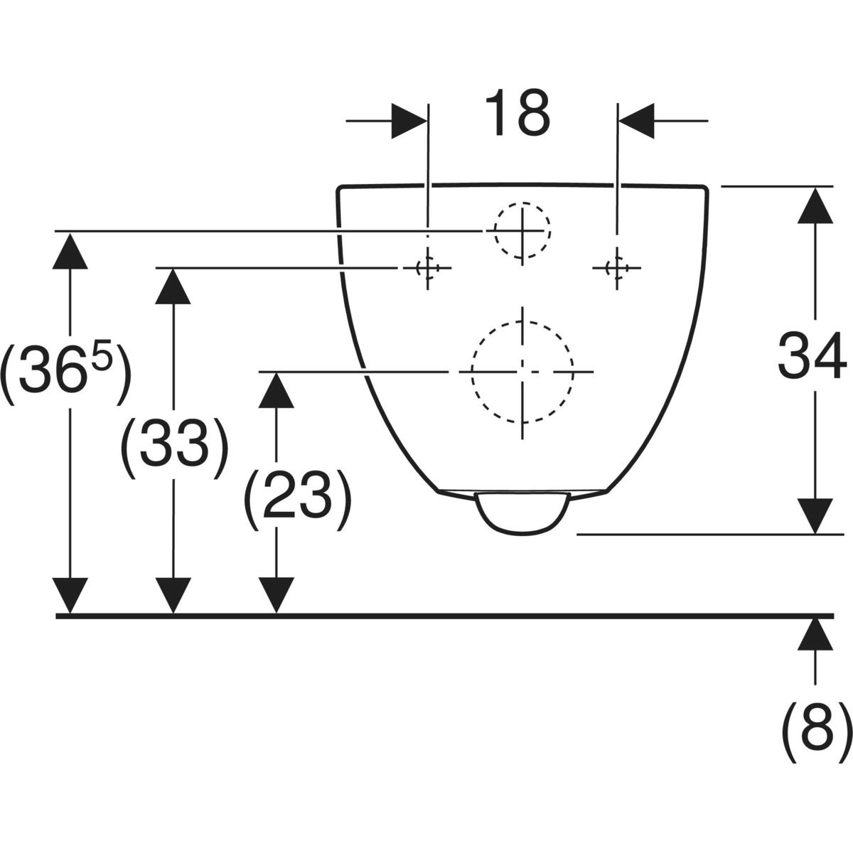 Cuvette suspendue Geberit  Acanto carénée Rimfree (sans abattant) - vue 8