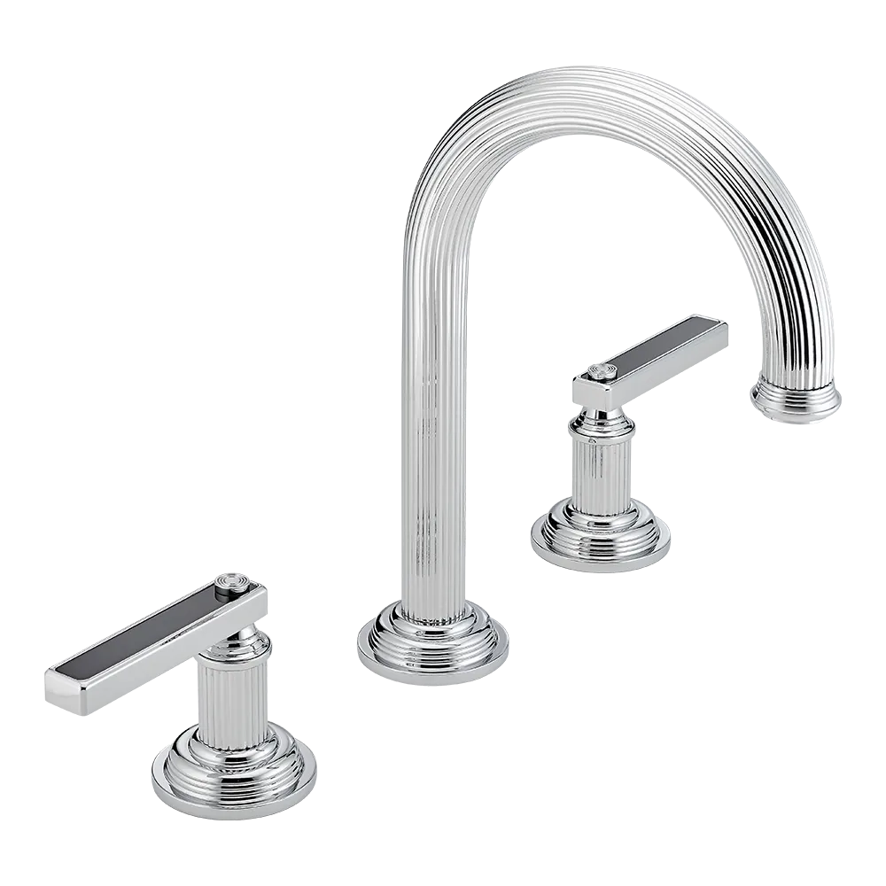 Mélangeur de lavabo 3 trous THG avec vidage - Collection &quot;Grand Central Onyx noir&quot;