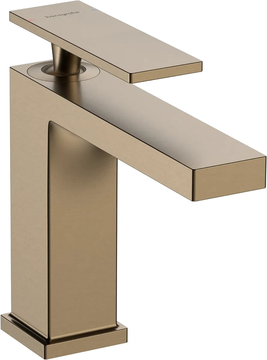 Mitigeur de lavabo Hangrohe Tecturis E 110 avec bonde Push-Open en bronze brossé