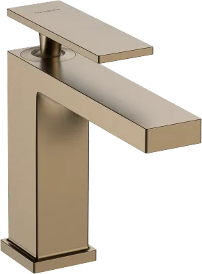 Mitigeur de lavabo Hangrohe Tecturis E 110 avec bonde Push-Open en bronze brossé