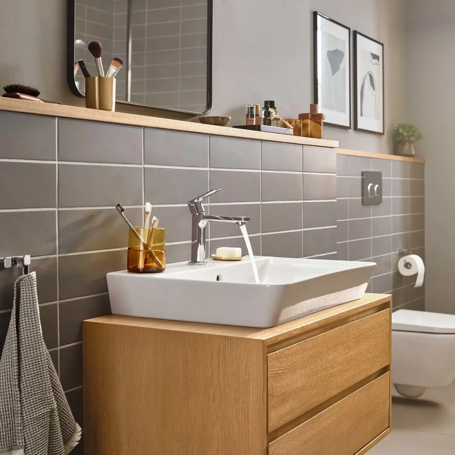 Hansgrohe Rebris E 110 CoolStart Basin Mixer without Pull Rod or Waste Set