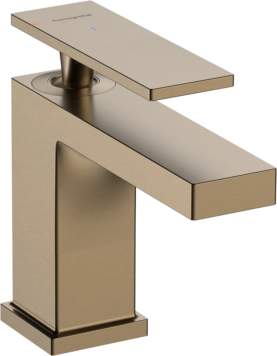 Mitigeur de lavabo Hansgrohe Tecturis E 80 CoolStart avec tirette et vidage en bronze brossé
