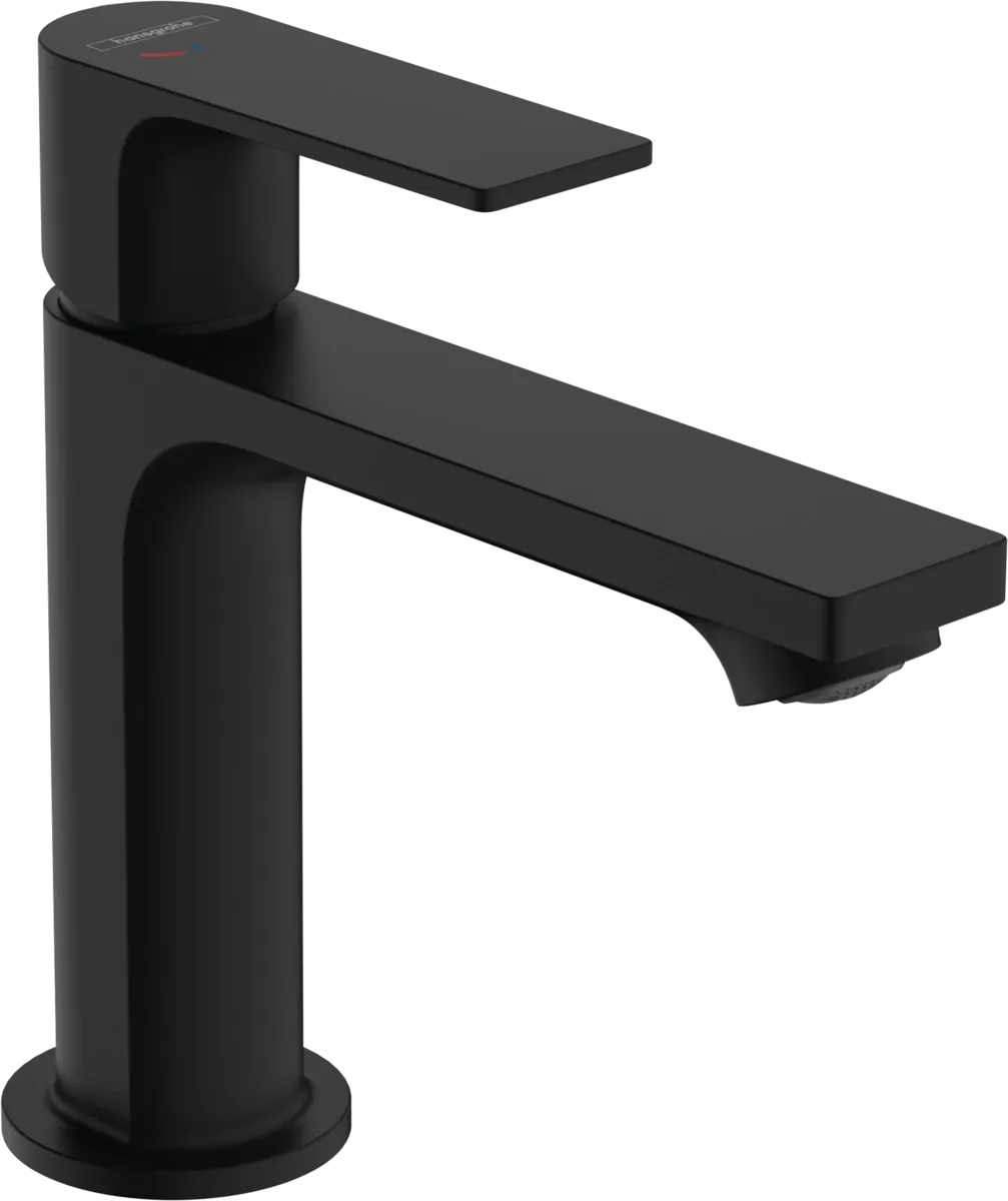 Mitigeur de lavabo Hansgrohe Rebris E 110 CoolStart avec tirette et vidage en noir mat
