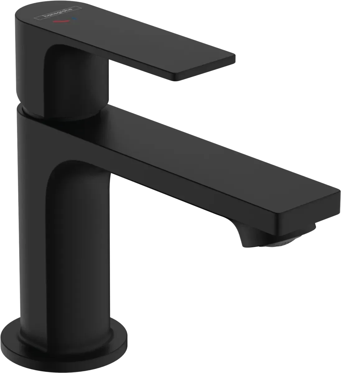 Mitigeur de lavabo Hangrohe Rebris E 80 CoolStart avec tirette et vidage en noir mat