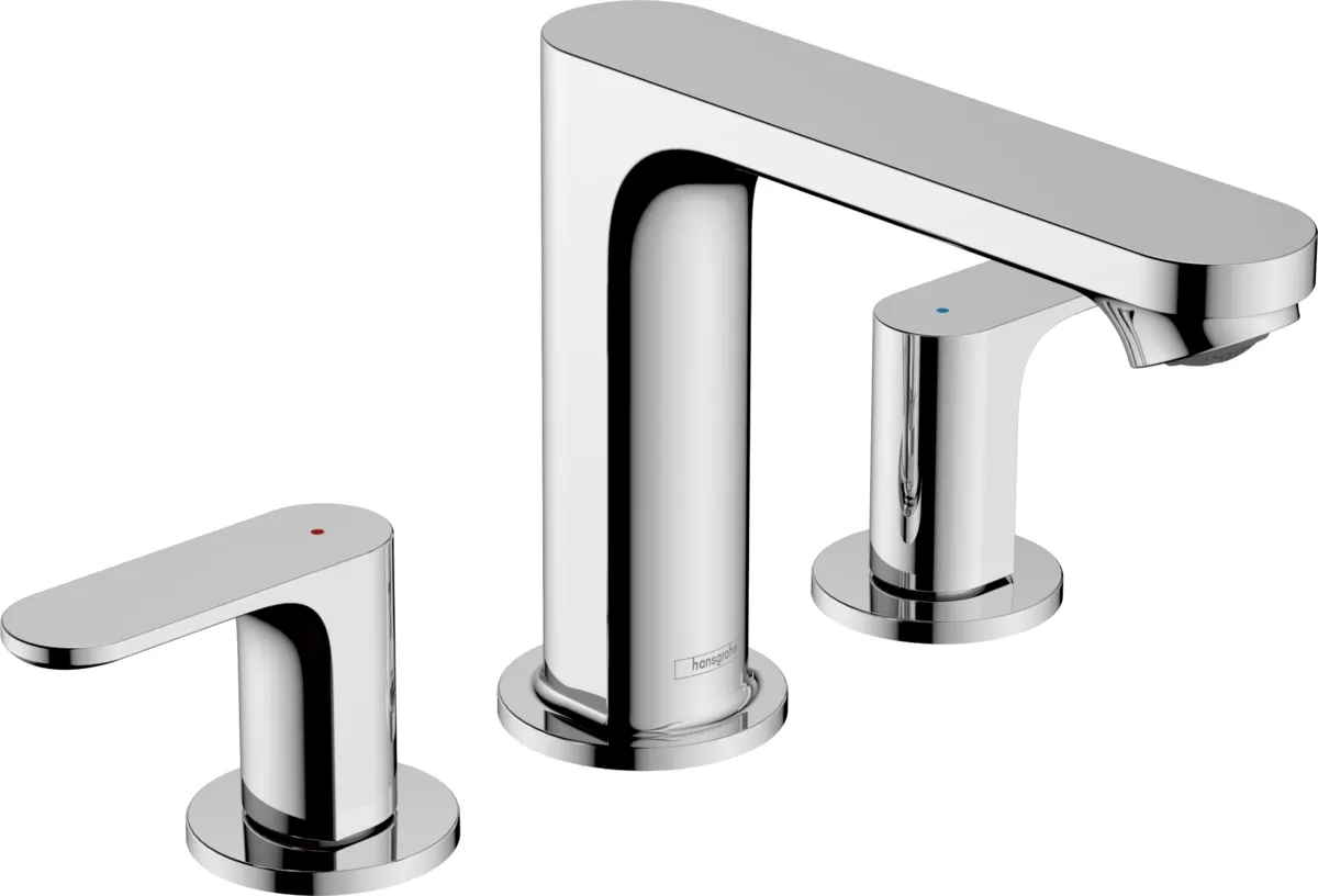 Mélangeur de lavabo 3 trous Hansgrohe Rebris S 110 avec tirette et vidage
