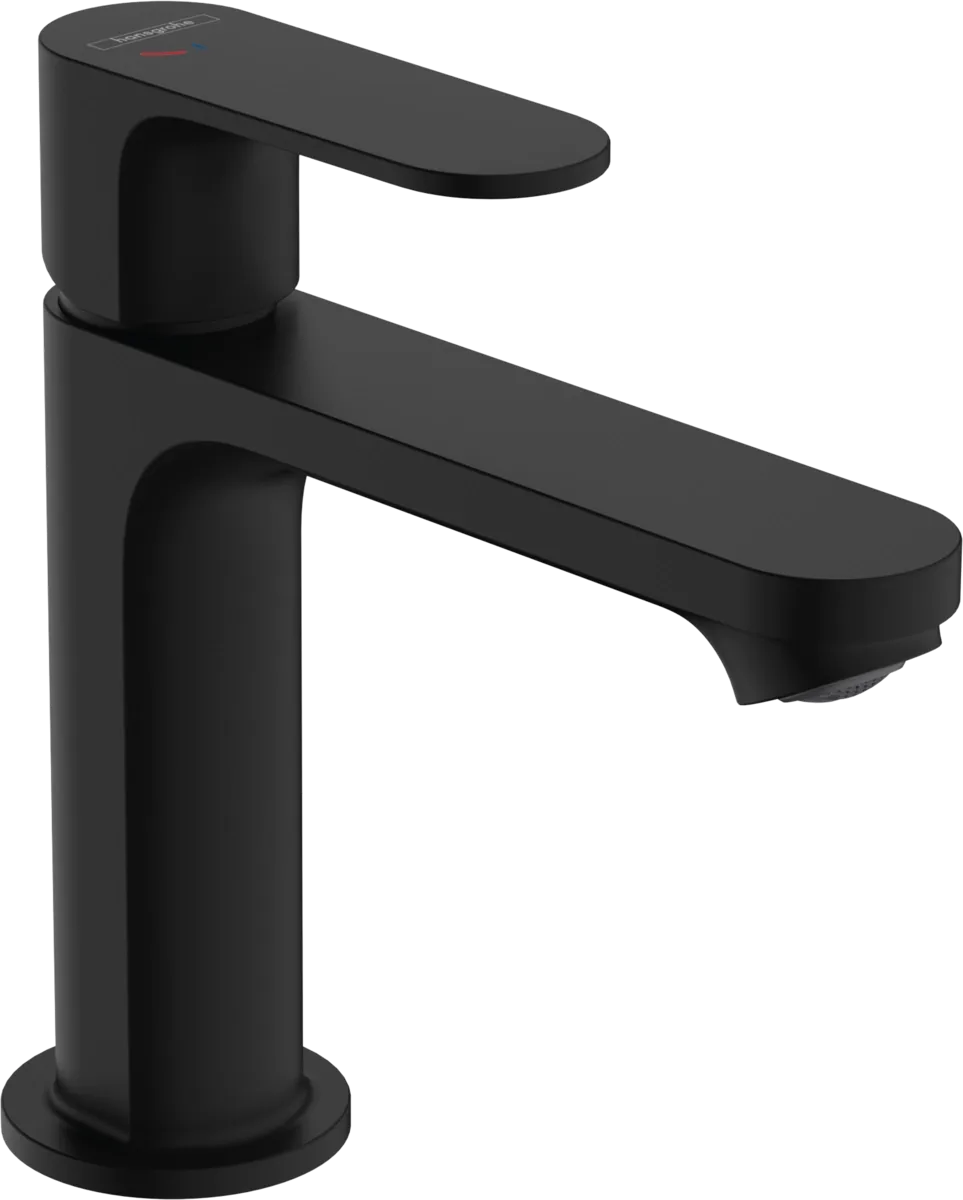 Mitigeur de lavabo Hansgrohe Rebris S 110 CoolStart avec tirette et vidage en noir mat