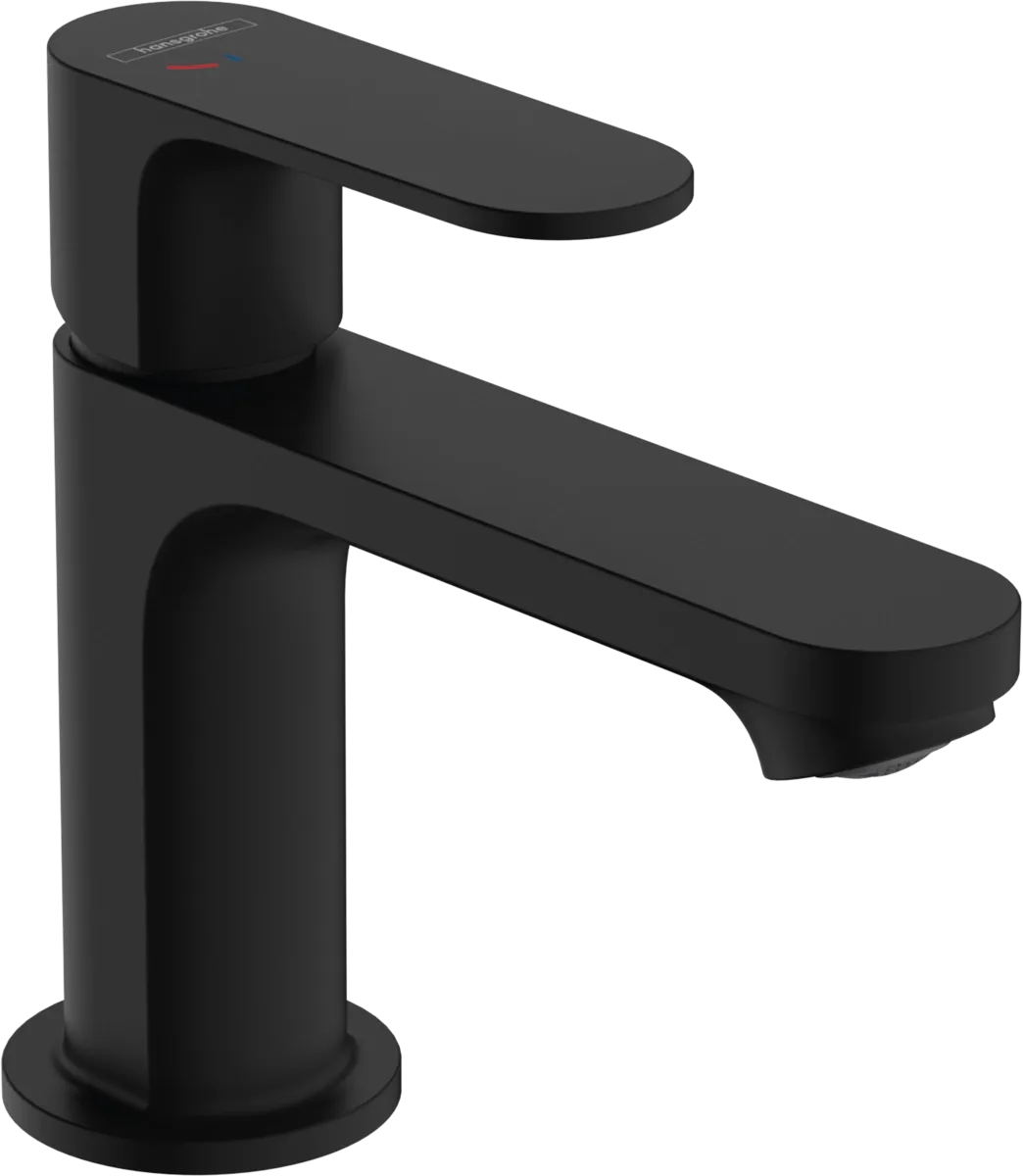 Mitigeur de lavabo Hansgrohe Rebris S 80 CoolStart avec tirette et vidage en noir mat