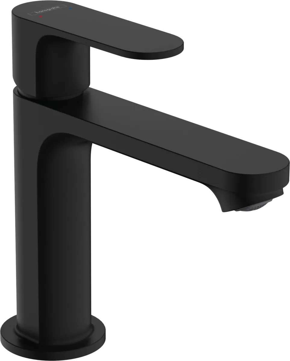 Mitigeur de lavabo Hansgrohe Rebris S 110 avec tirette et vidage en noir mat
