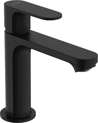 Mitigeur de lavabo Hansgrohe Rebris S 110 avec tirette et vidage en noir mat