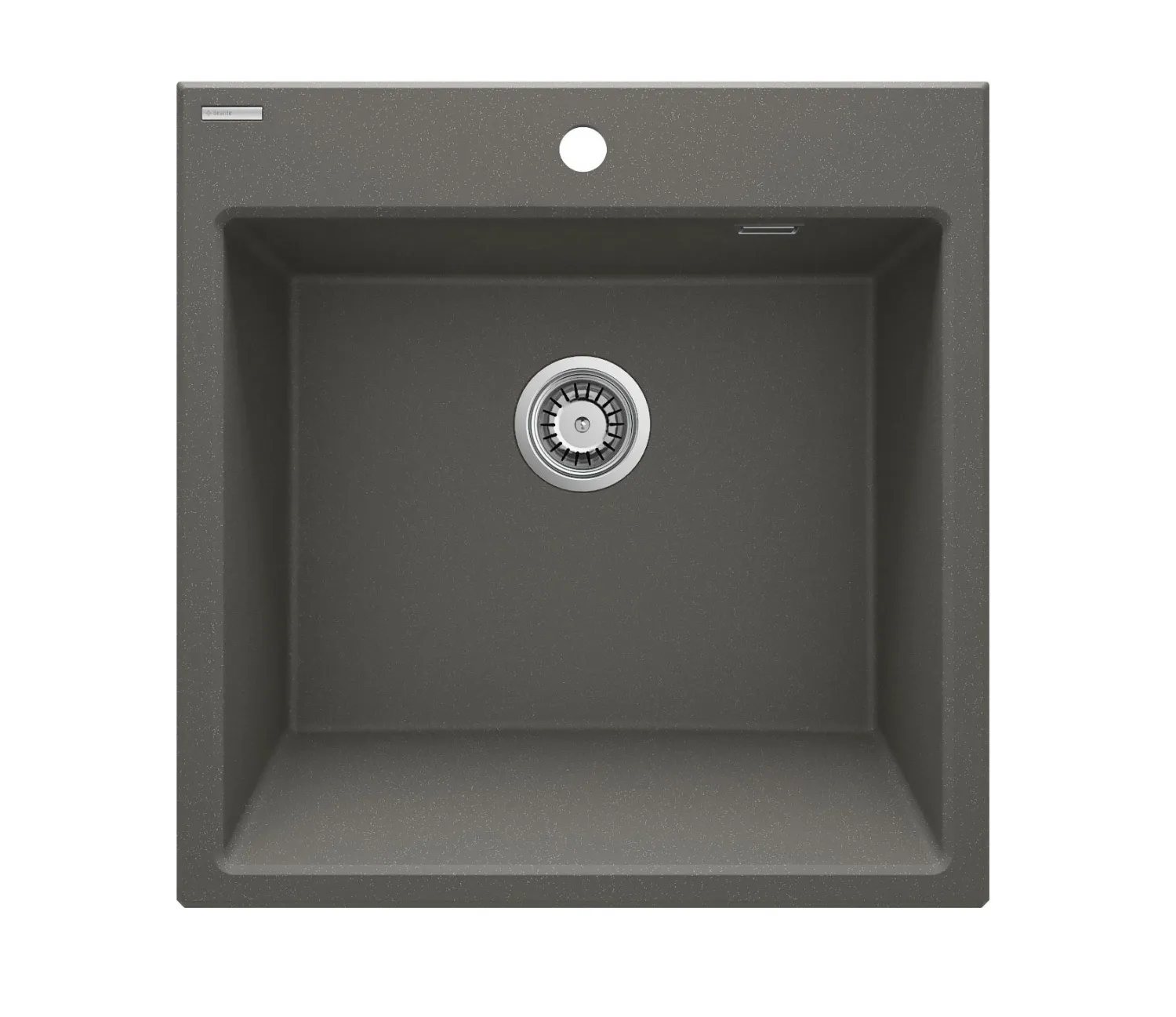 Built-in kitchen sink single bowl granite Deante Eridan 60 x 61 cm in metallic anthracite with automatic drainage