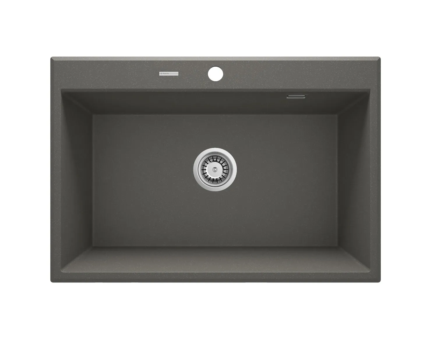 Évier de cuisine encastrable simple bac granit Deante Eridan 70 x 52 cm en anthracite métallisé avec vidage automatique