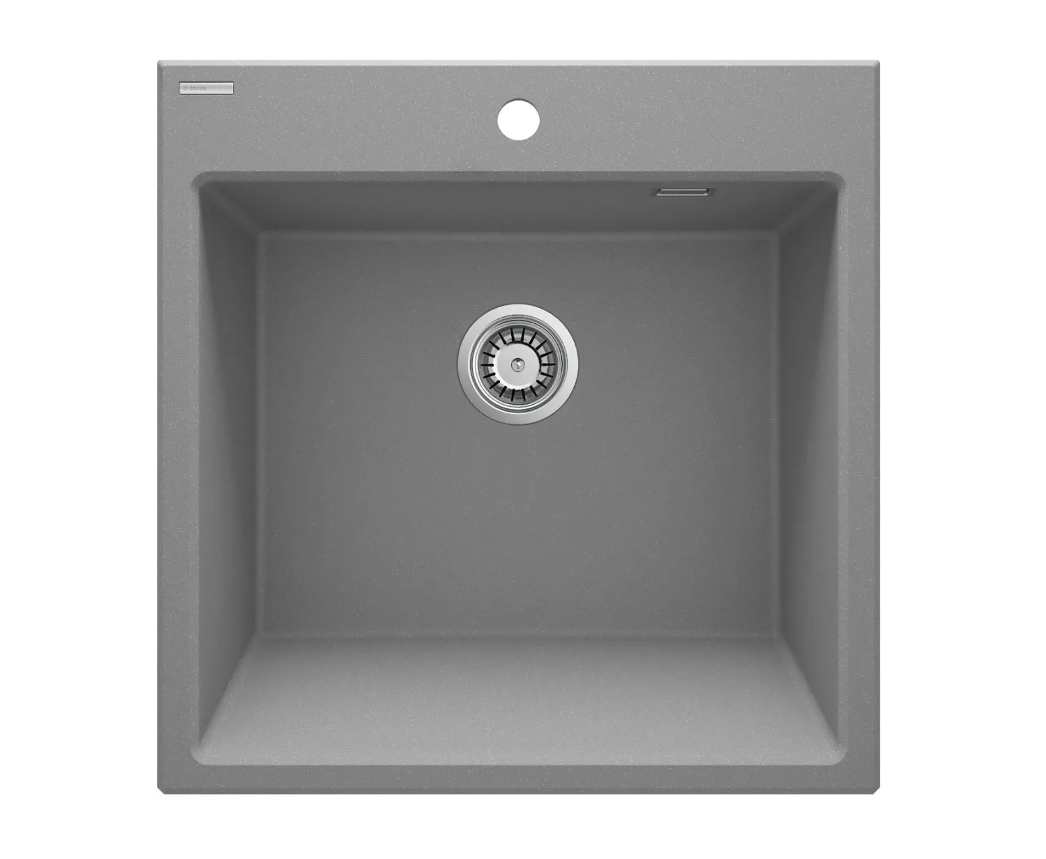 Deante Eridan Single Bowl Granite Kitchen Sink 60 x 61 cm in Metallic Gray with Automatic Drain