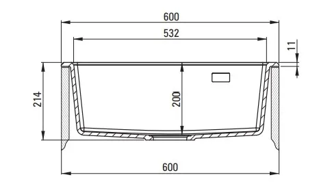 Évier de cuisine encastrable simple bac granit Deante Eridan 60 x 61 cm en gris métallisé avec vidage automatique télescopique gain de place — vue 4