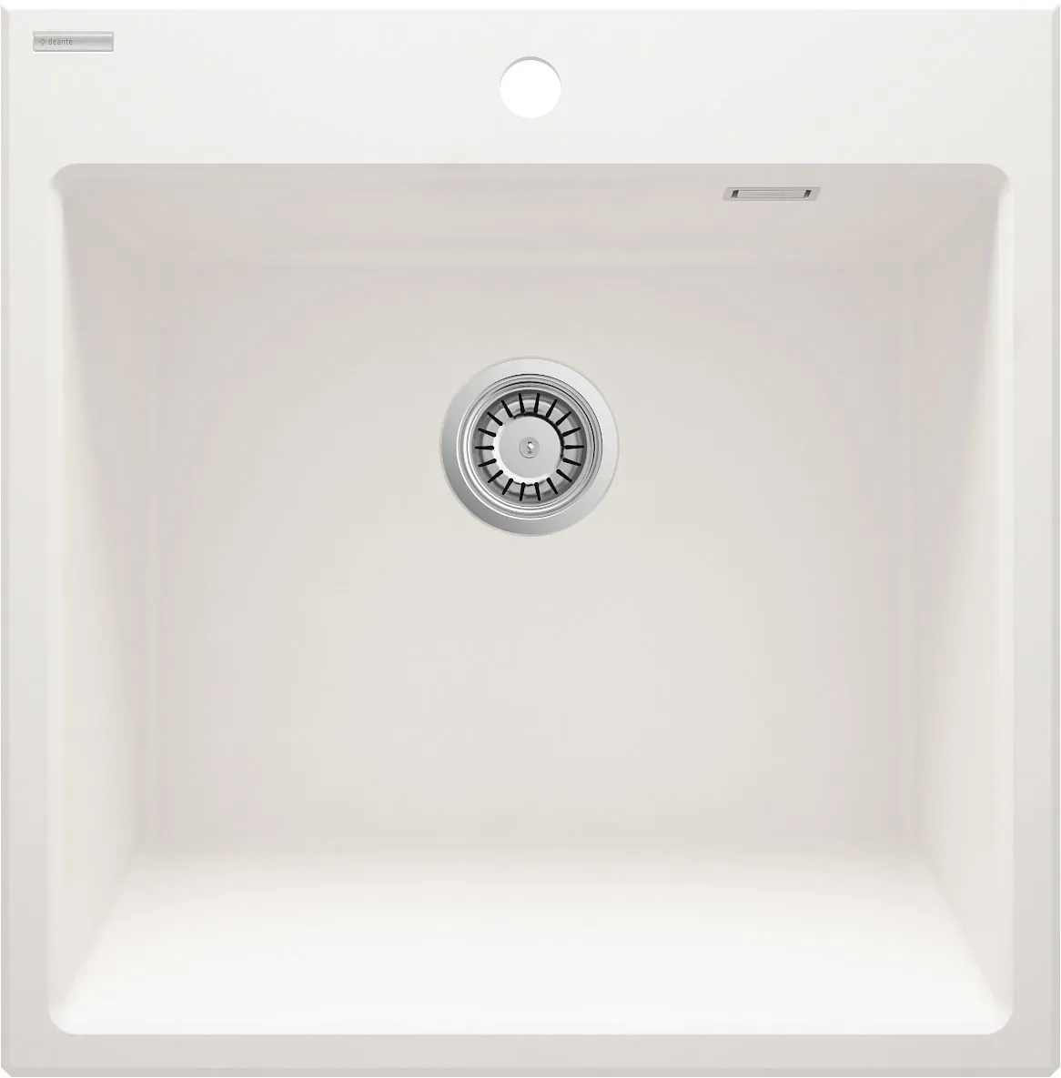 Deante Eridan Single-Bowl Granite Undermount Kitchen Sink 60 x 61 cm in Alabaster with Automatic Drainage
