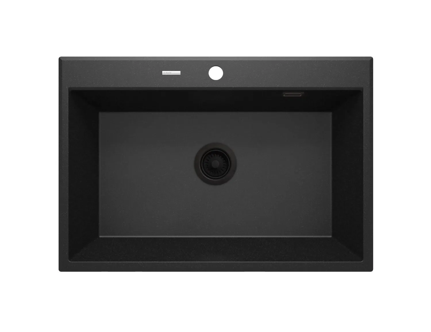 Deante Eridan Single Bowl Granite Undermount Kitchen Sink 70 x 52 cm in Metallic Graphite with Automatic Drain