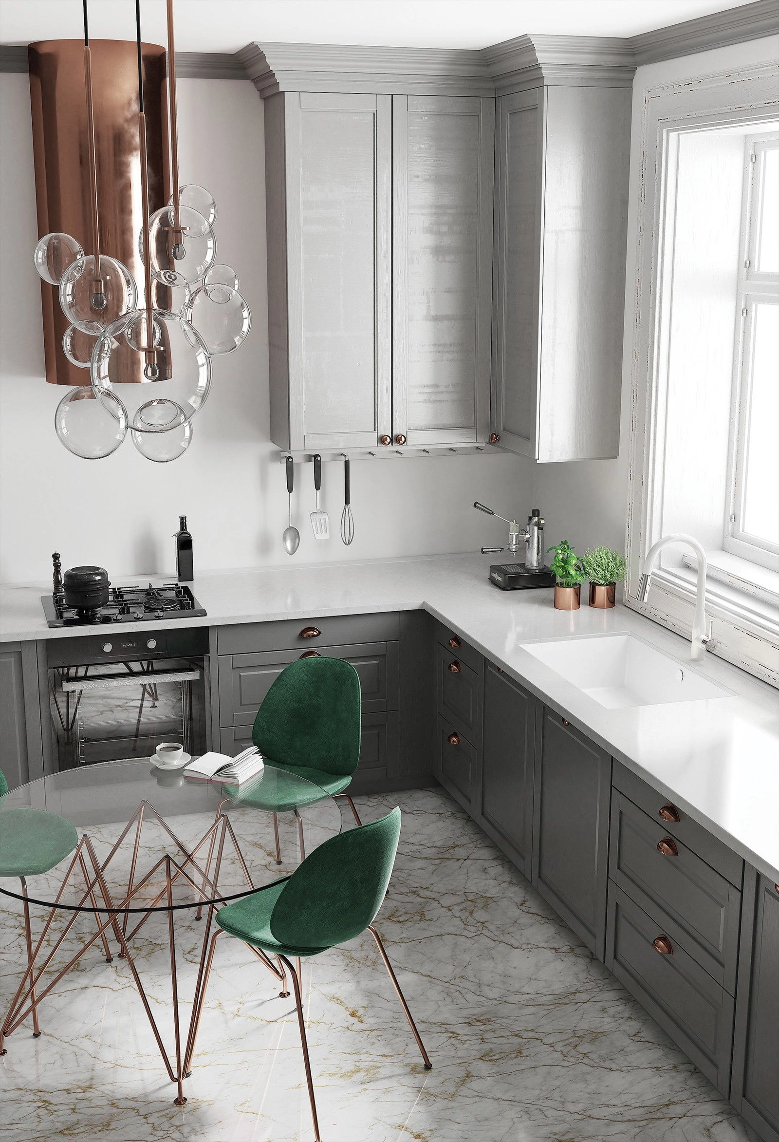 Évier de cuisine encastrable sous plan simple bac granit Deante Corda 80 x 50 cm en blanc alabaster avec vidage manuel - vue 3