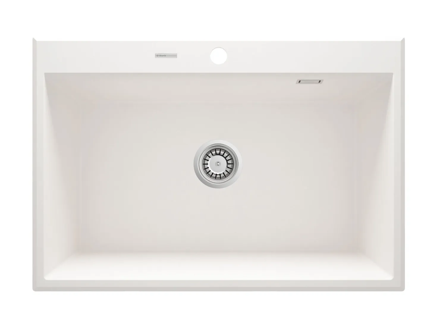 Évier de cuisine encastrable simple bac granit Deante Eridan 70 x 52 cm en alabaster avec vidage automatique