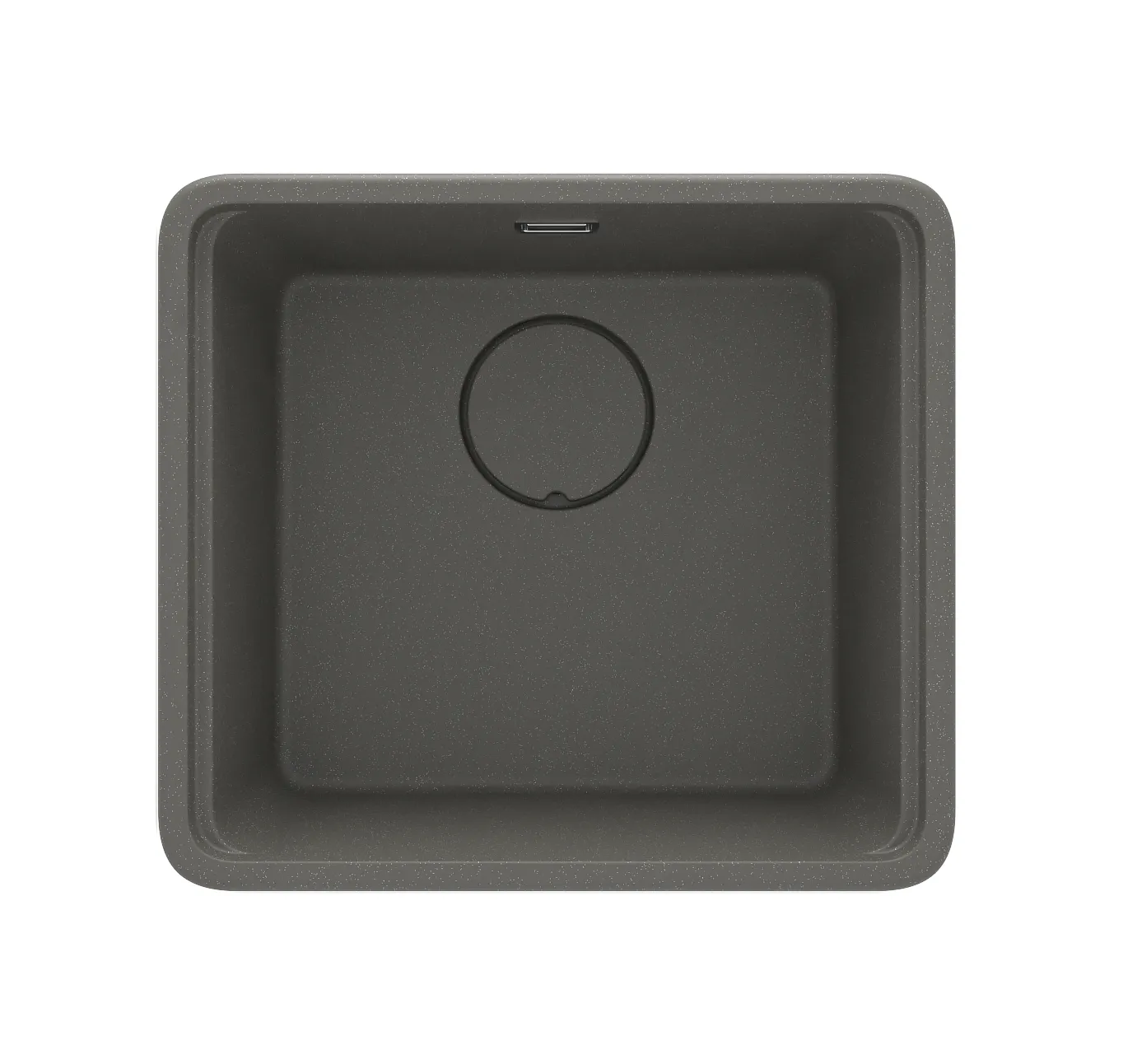 Deante Momi Single Bowl Granite Undermount Kitchen Sink 50 x 45 cm in Metallic Anthracite with Manual Drainage