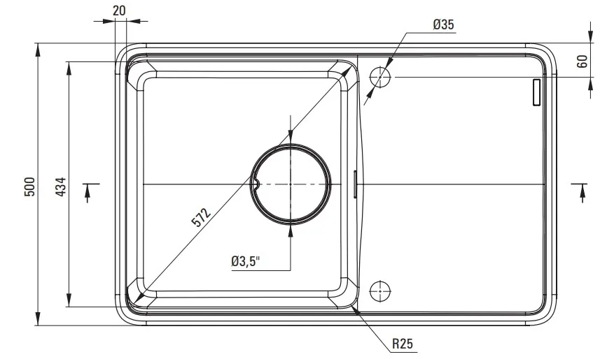Évier de cuisine encastrable simple bac avec égouttoir granit Deante Momi 78 x 50 cm en finition graphite métallique avec vidage automatique télescopique gain de place — vue 5