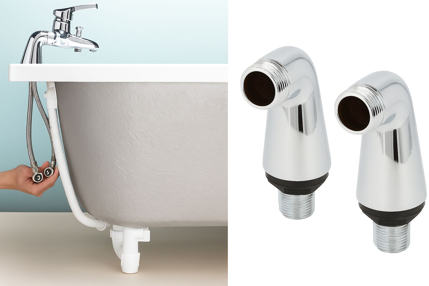 Shower Mixer Riser for Bathtub Spouts