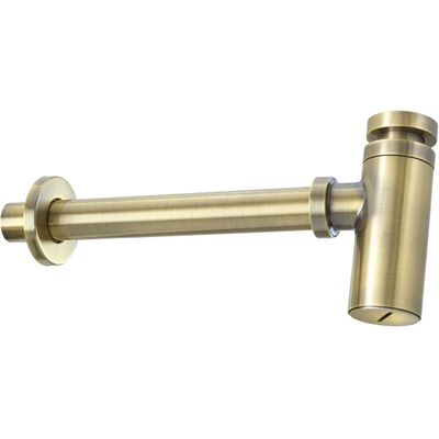 Siphon de lavabo Deante rond en PVD laiton brossé