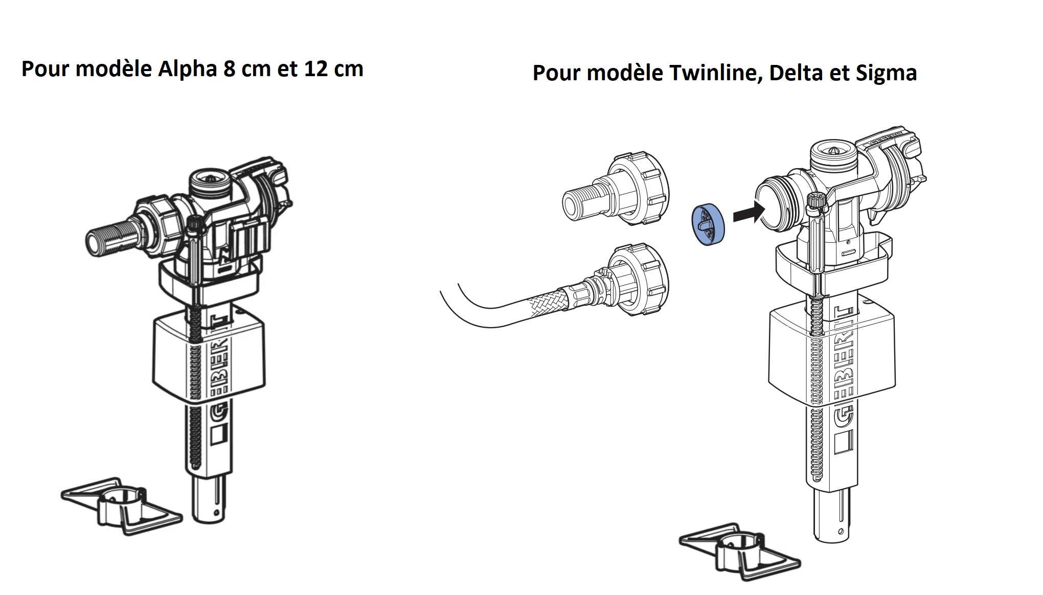 Robinet flotteur universel Geberit type 383 pour tous les réservoirs Geberit à encastrer - vue 3