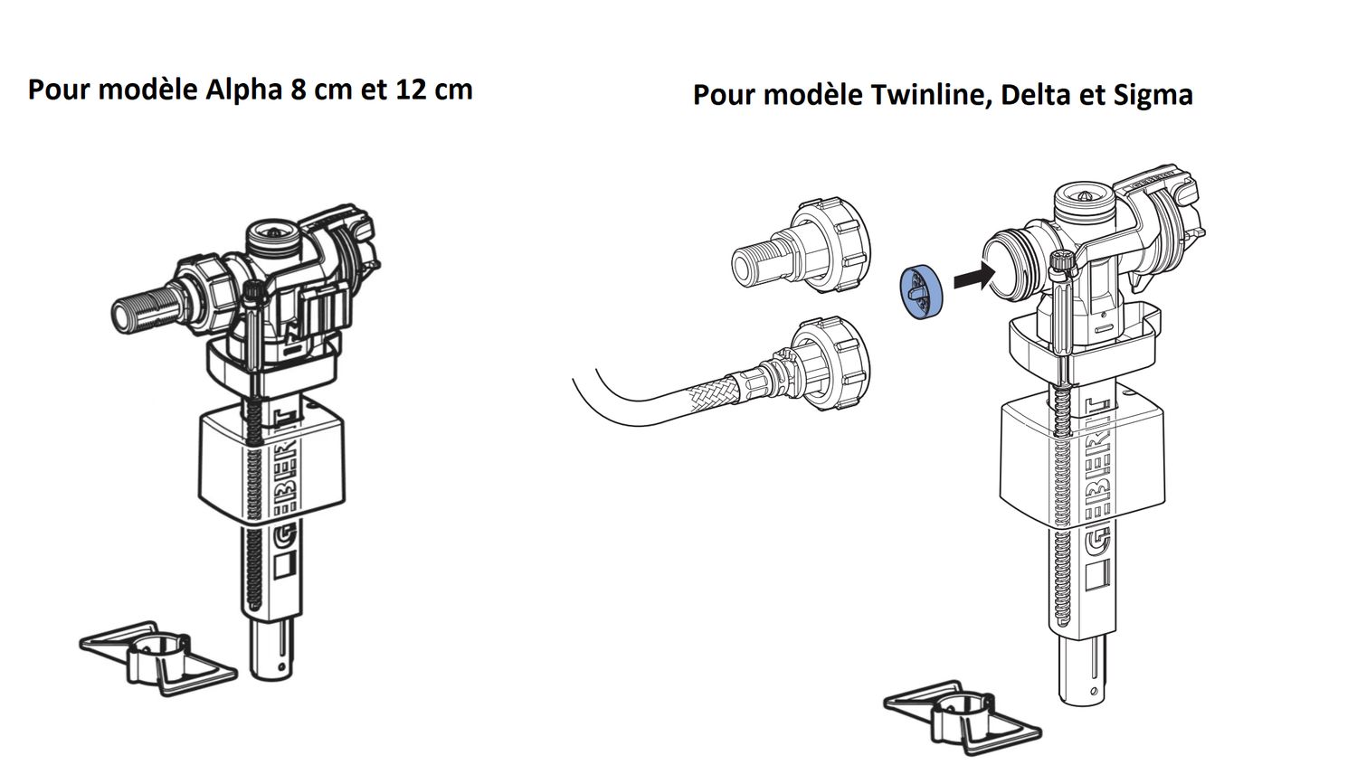 Robinet flotteur universel Geberit type 383 pour tous les réservoirs Geberit à encastrer — vue 3
